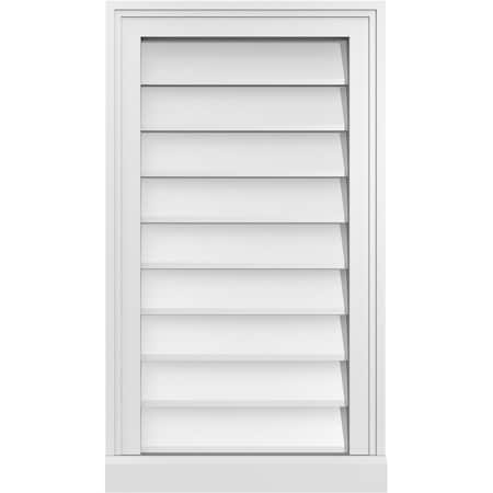 Ekena Millwork Vertical Surface Mount PVC Gable Vent w/ 2"W x 2"H , Brickmould Sill Frame, 16"W x 28"H GVPVE16X2803SN